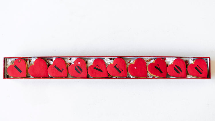 Box of 'I Love You' Shortbread Hearts