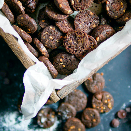 Mini Dark Choc & Peanut Cookies