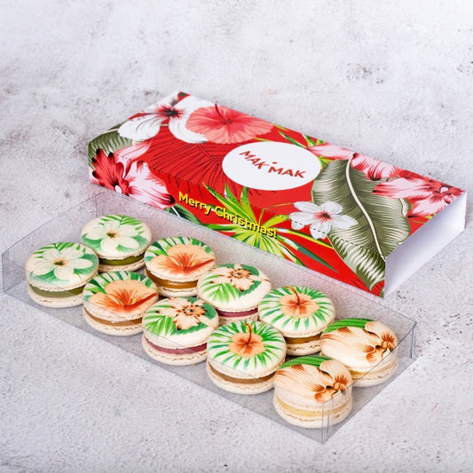Box of 10 Hawaiian Christmas Macarons