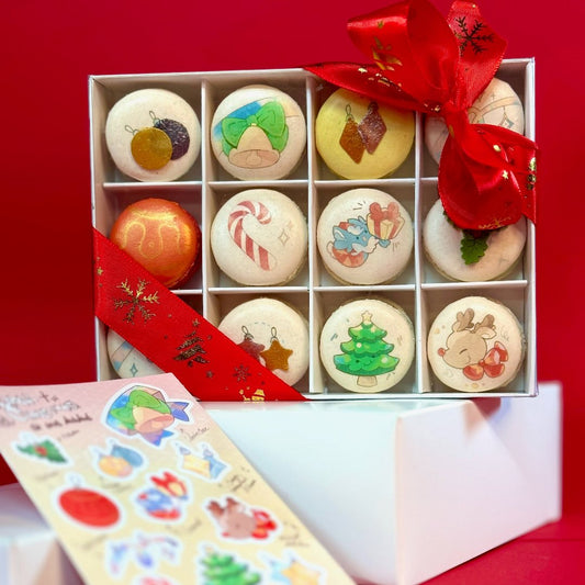 12 Days of Christmas Limited Edition Macaron Box with Stickers