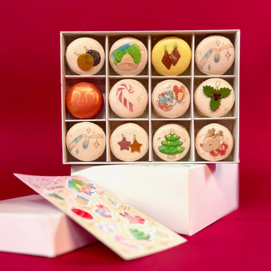 12 Days of Christmas Limited Edition Macaron Box with Stickers