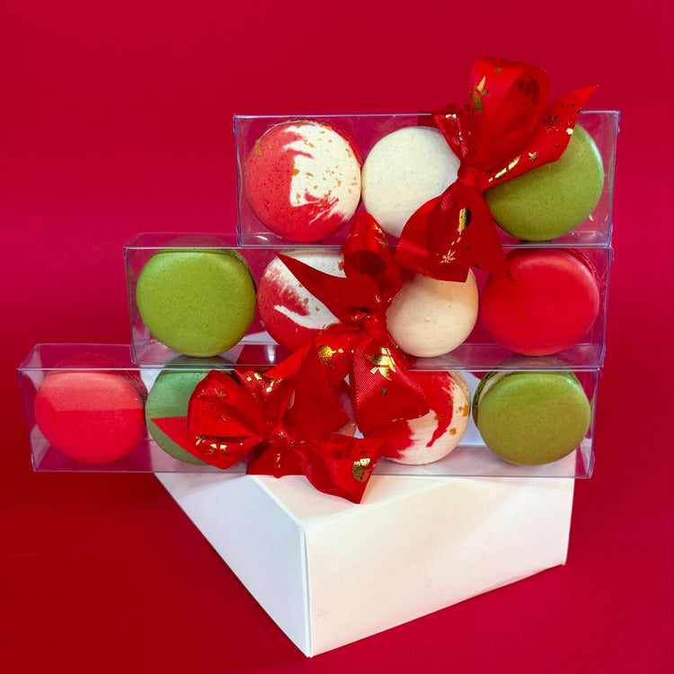 Box of 3 Christmas Coloured Macarons