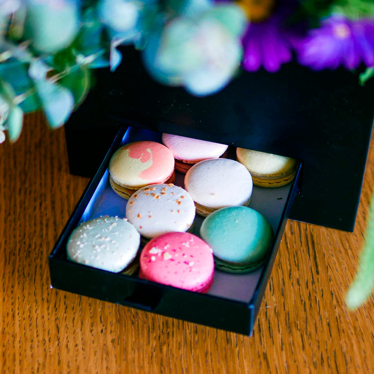 Flower Box with Drawer of Macarons
